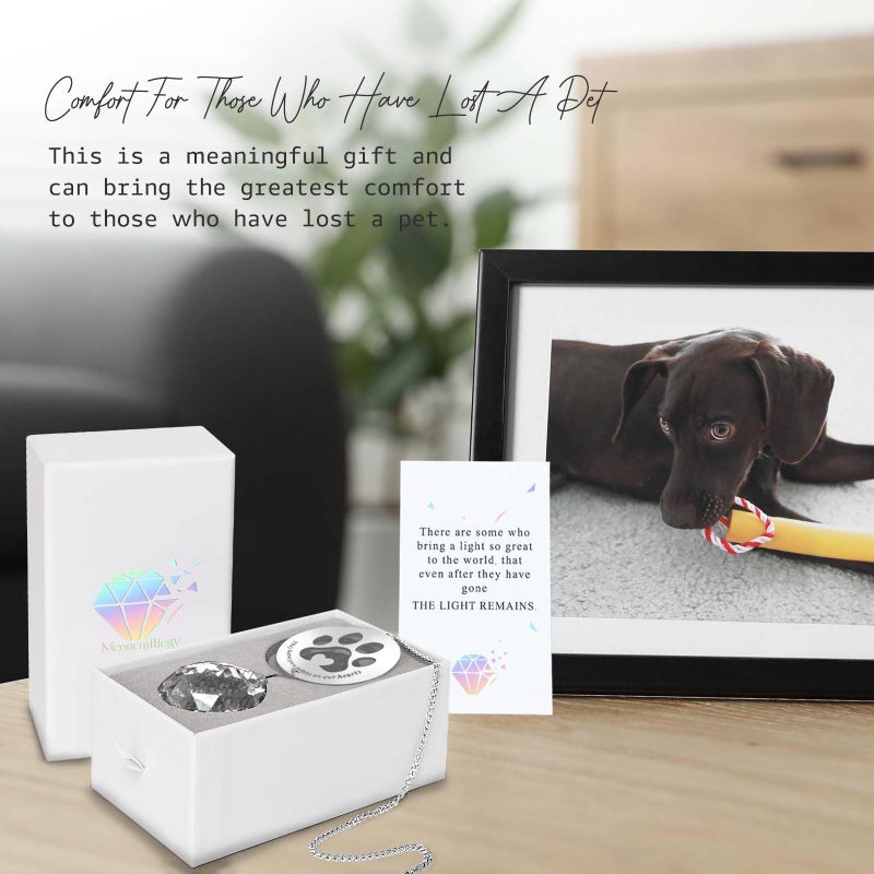 Mooncraftlogy Dog Memorial Gifts  Unique Loss of Pet Sympathy Idea  Clear Crystal Ball Rainbow Suncatcher with Paw Print for Cat or Dog Remembrance and Bereavement - Image 5